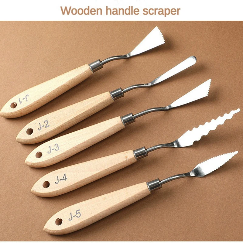 Color Palette 10pc oil painting knives scrapers color palette knife tools for wooden irregular texture flower shovels art color painting tools