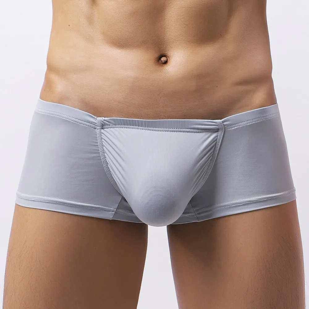 

Men's Panties Pouch Low Rise Underwear Soft Sports Boxer Shorts Breathable Briefs Bulge Elastic Trunks Ultra-thin Underpants