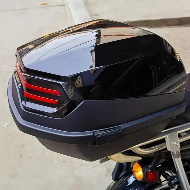 1pc 35L Motorcycle Top Box Trunk ABS Material Wear-Resistant with Lock Accessories Helmet