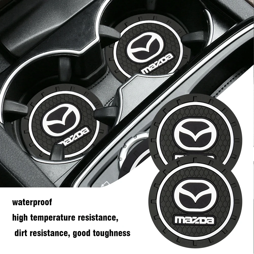 2Pcs Silicone Car Coaster Water Cup Bottle Antiscivolo Pad Tappetini Antiscivolo Per Mazda 3 5 6 323 626 Rx7 Rx8 Mx3 Mx5 Axela Atenza Cx-3