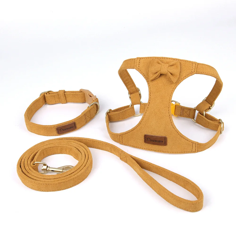 Trendy Suede Dog Harness Set 2