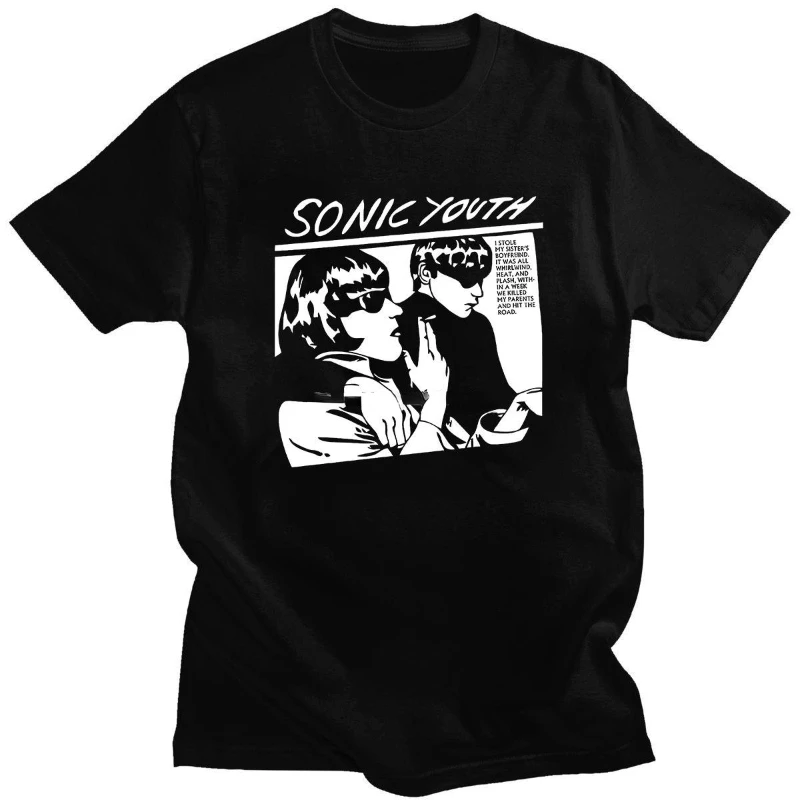 Cool Sonic Youth Rock Band Breathable Graphic T Shirts Male Harajuku