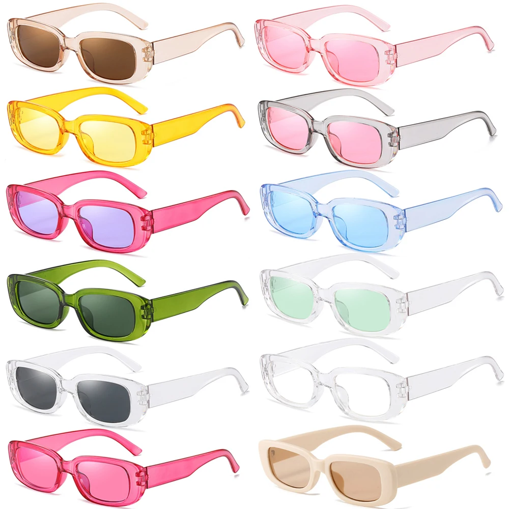 2023 Small Rectangle Frame Sunglasses Jelly Color UV400 Protection Sun Glasses Goggles Summer Beach Street Eyewear for_voghion.com