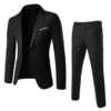 Suits Men Two Piece Sets Pant Set Blazer Turn Down Collar Full Sleeve Slim Fit Tight Waist Coat Long Pants Wedding Fabric Upgade 4