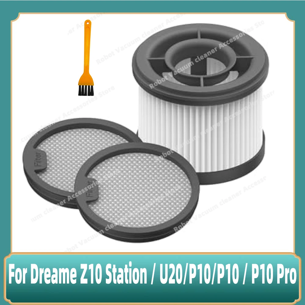 Lot De 4 Pré-filtres Hepa Pour Dreame Z10 Station/T10/T20/T30/R10 / R10 Pro/R20/R20 Pro Pour Aspirateur Xiaomi G9g10g10plusg9plus Pieces Rechange Lavables 3 Filtres Hepa 1 Brosse Nettoyage 92245301