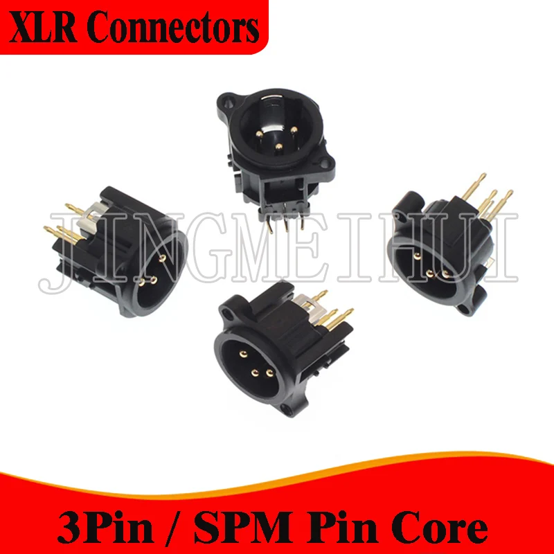 Xlr Macho Soquete Conector Pólo Multifuncional Spm Pin Core Painel Pcb Mount Chassis para Áudio Vídeo Microfone Alto-falante Ele