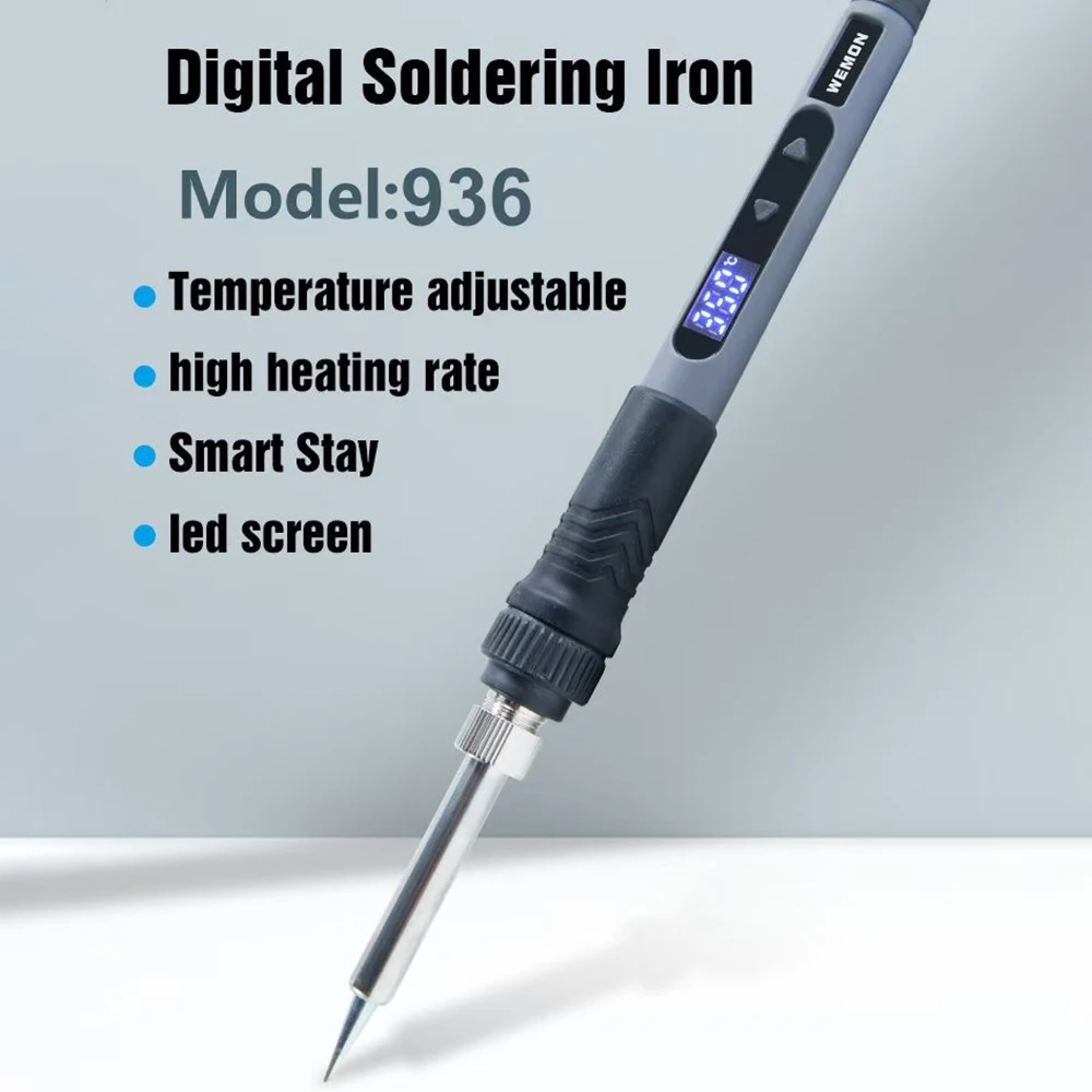 90W WEMON 936 인두기 지능형 디지털 디스플레이 휴대용 120550 ℃   조절 가능한 900M 시리즈 팁 용접 도구 키트
