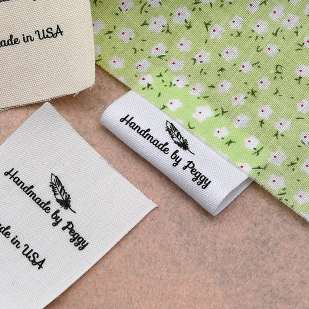 

40X50mm Plain Cloth，Custom Sewing label,fold,Custom Clothing Labels Fabric Name Tags,Logo or Text,Cotton Ribbon,Custom Design