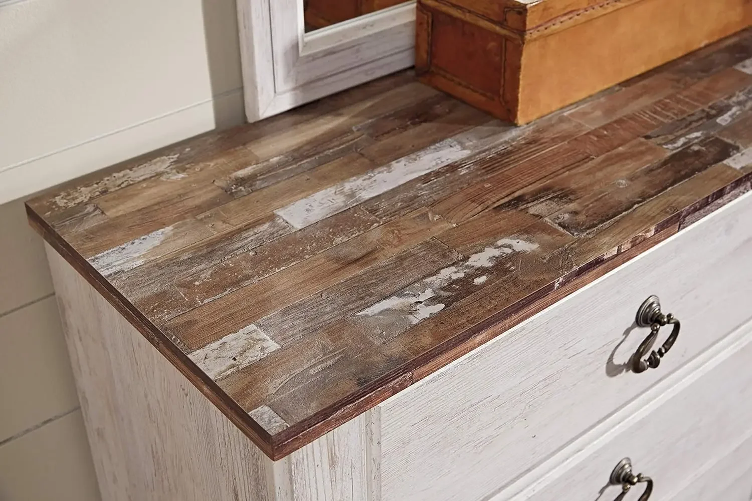 Signature Design by Ashley Willowton Farmhouse 2 Drawer Nightstand with USB Charging Ports, Whitewash 5