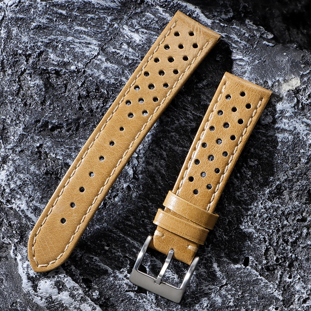 Vintage Calfskin Leather Watchband - Breathable Strap