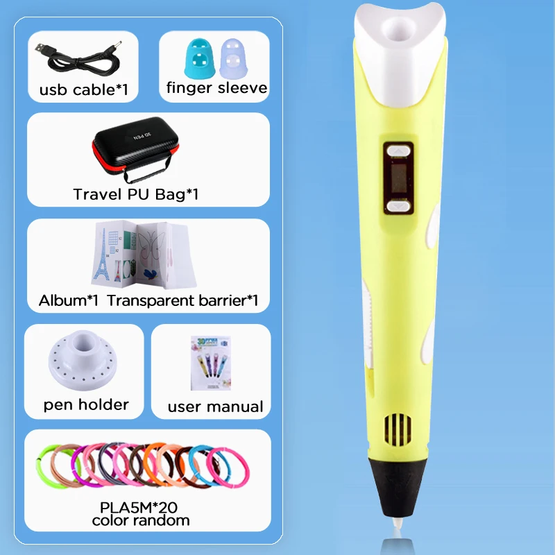 Children's 3D Drawing Pen with LCD Screen – Safe DIY Painting Toy and Creative Birthday Gift