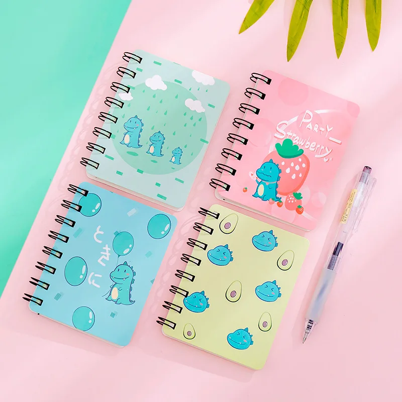 Notebooks Cartoon Cute Fun Dinosaur A7 Coil Book Cute Students Mini Portable Note Notebook Pocket Notebook