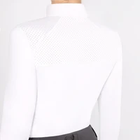 MXLLINA White Equestrian LongSleeve T-Shirts Women Breathable Sport Horse Riding Clothes Training Competition Shirt Gym Top 2