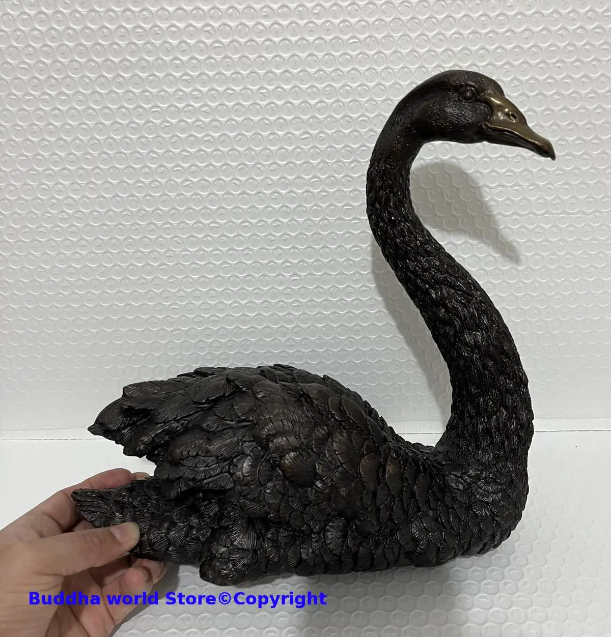 

50% OFF 2024 Home Company bar club TOP Decorative ART bring wealth money GOOD LUCK bronze copper Black Swan sculpture Statue