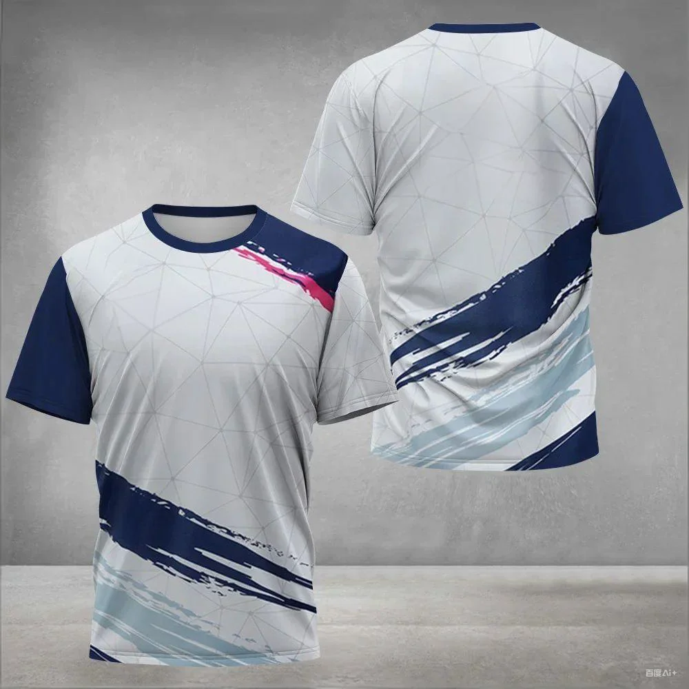 Summer Breathable Mens T Shirt Outdoor Badminton Table Tennis Jersey O Neck Short Sleeve Loose Top New Mountaineering Clothing
