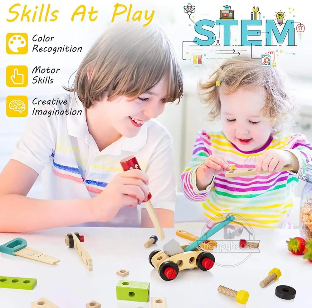 Kids Wooden Toolbox Pretend Play Set Educational Montessori Toys Nut Disassembly Screw Assembly Simulation Repair Carpenter Tool 5 Kids Wooden Toolbox Pretend Play Set Educational Montessori Toys Nut Disassembly Screw Assembly Simulation Repair Carpenter Tool 5