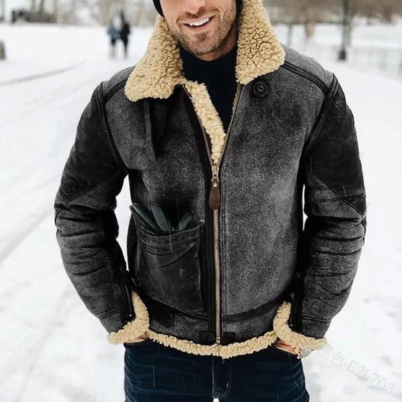 

Winter Jacket Men Warm Thick Fur Warm Military Coat Motorcycle Jacket Men Outwear Fleece Windbreaker Casual Men Fashion Clothing