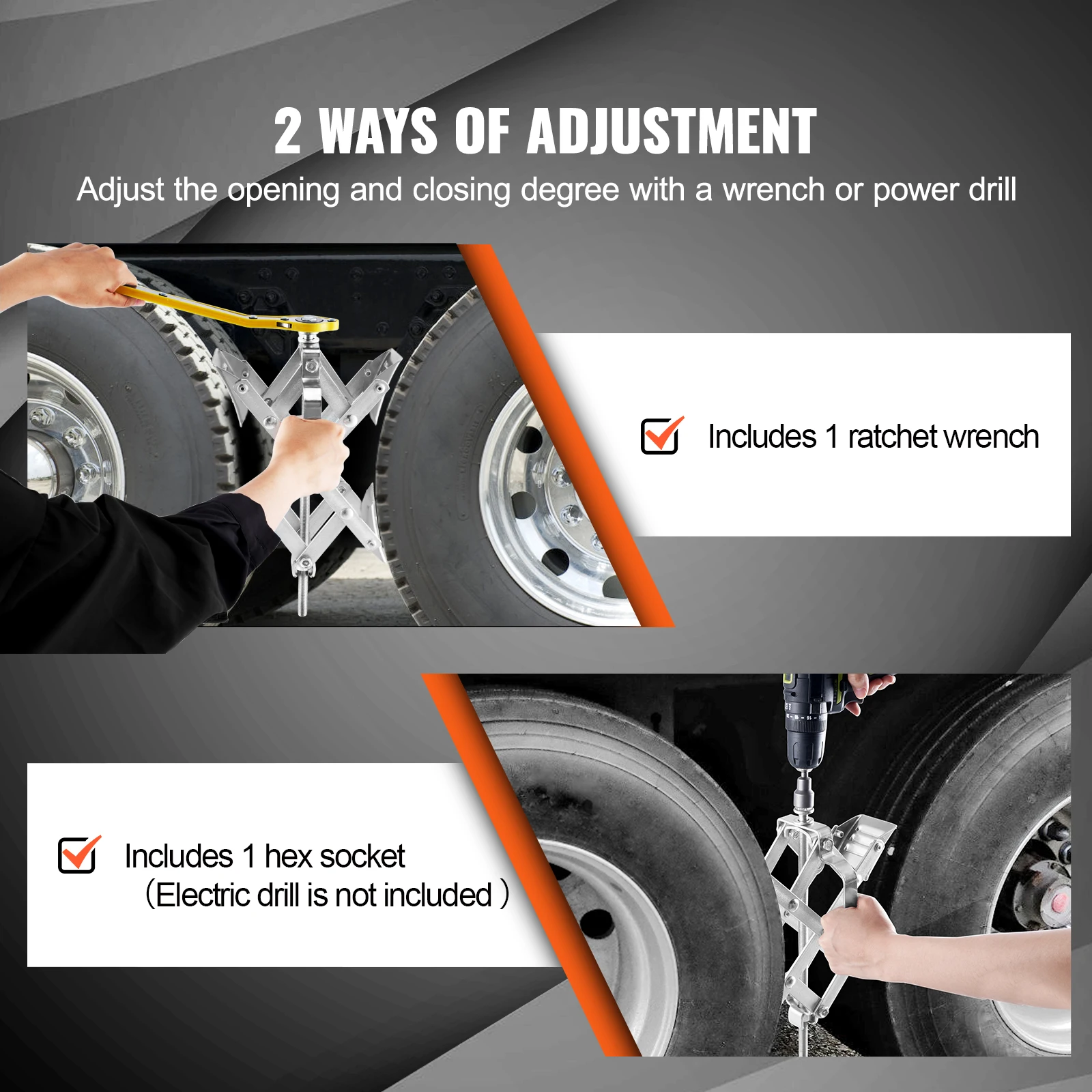 VEVOR Camper Wheel Chock Stabilizer, X-shaped RV Stabilizer Wheel Chock Fit for 1.5" to 10" Tire Space 2 Sets of Chocks