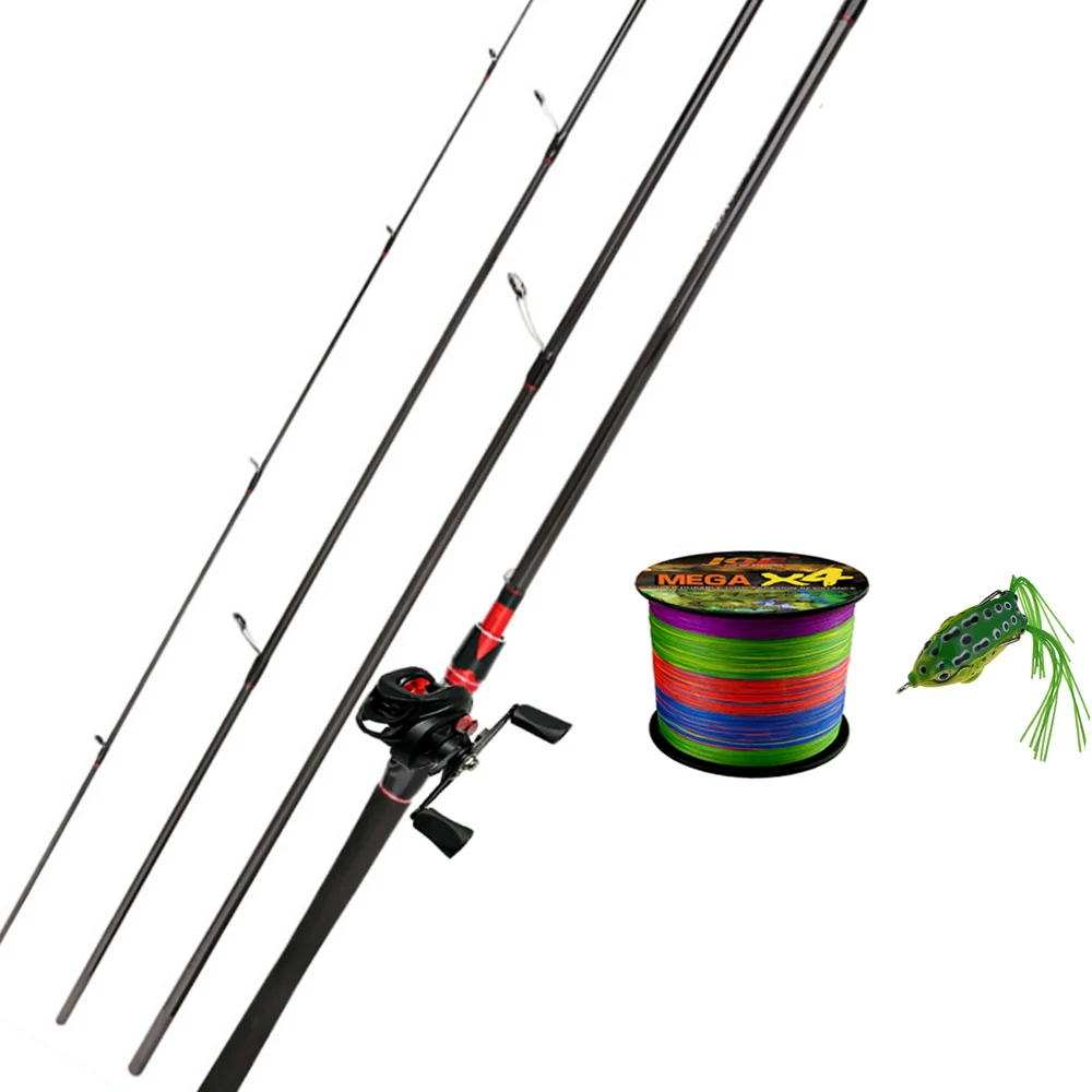 

Рыболовная удочка и катушка для заброса приманки, 4-секционная Удочка с передаточным числом 7,2: 1, полный комплект для ловли окуня и карпа, 2,1-2,7 м