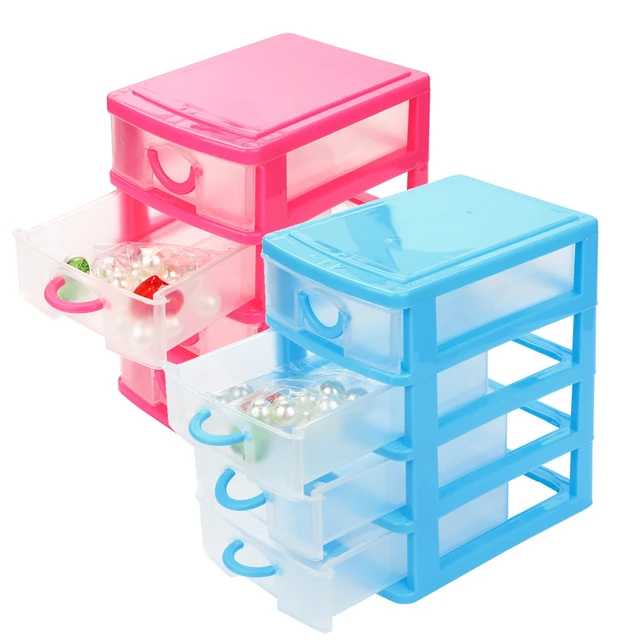 Mini Desktop Drawer Storage Boxes Plastic Sundries Case Jewelry Objects  Makeup Container Durable Holder Keys Bins Organizer