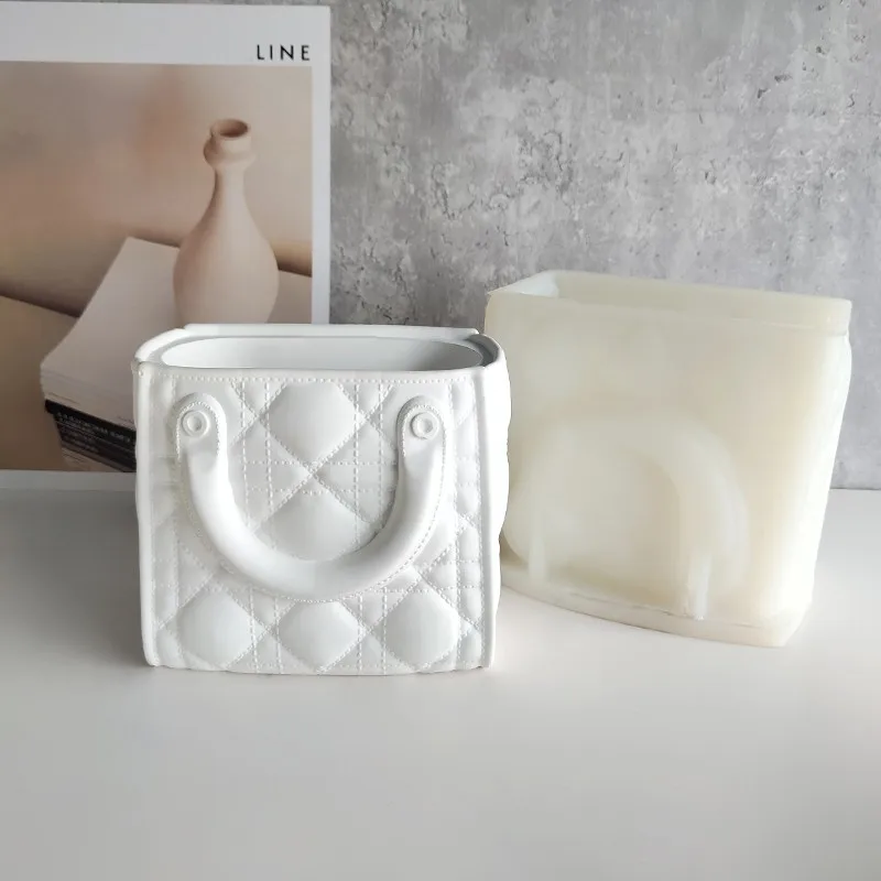Woman Luxury Handbag Silicone Mold Ceramic Plaster Flowerpot DIY Gift Girls Purse  Bag Gypsum Form Vase Decoration Silicone Molds - AliExpress