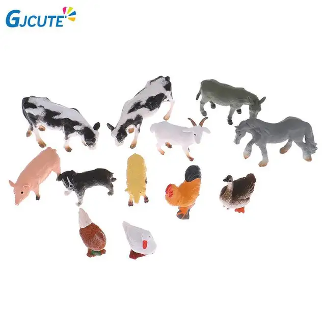 1PC Realistic Animal Figurines Simulated Poultry Action Figure Farm Dog Duck Cock Models Education Toys for Children Kids Gift 1