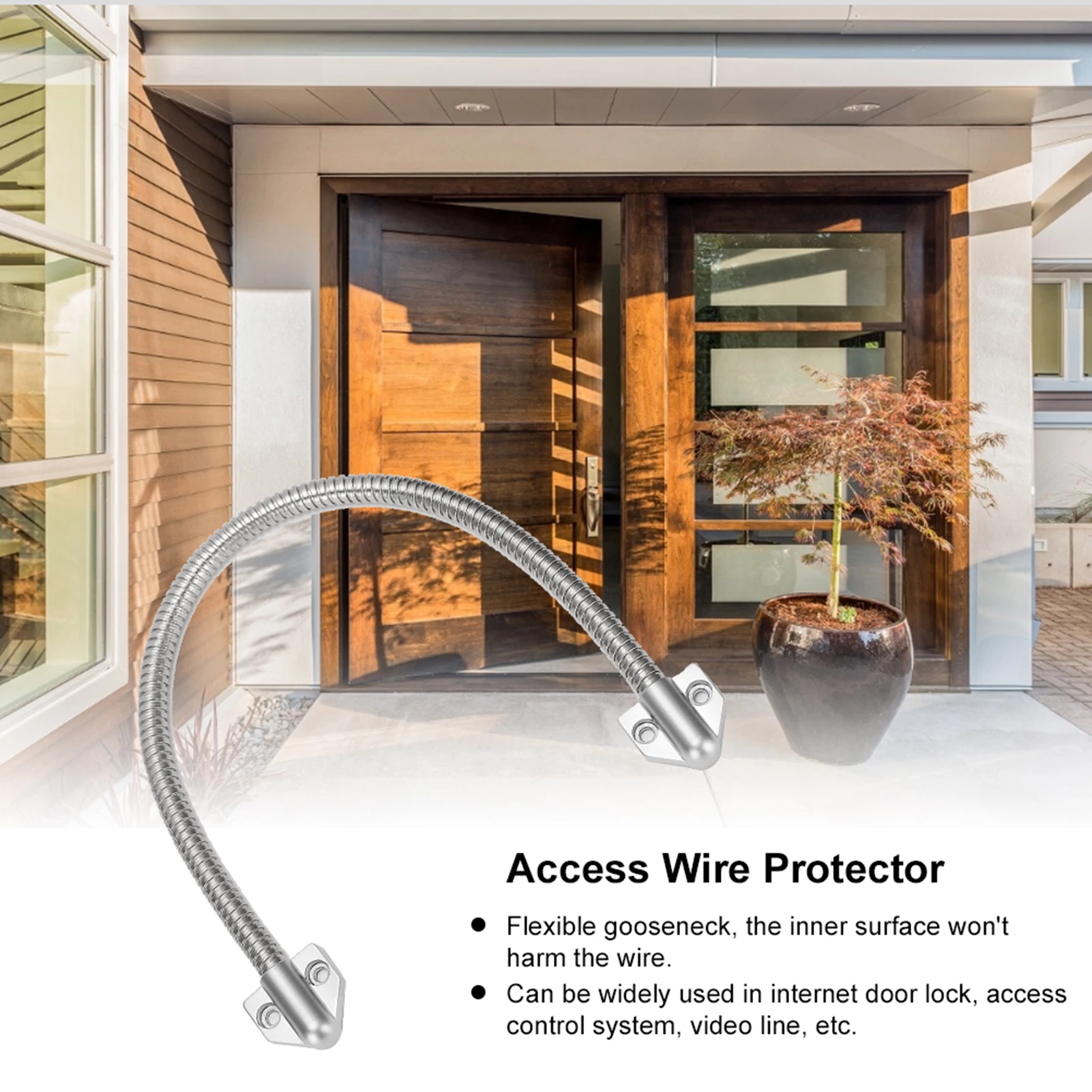 Stainless Steel Door Cable Protector for Access Control-Exposed Mounting Sleeve Secure Line Defender - 6