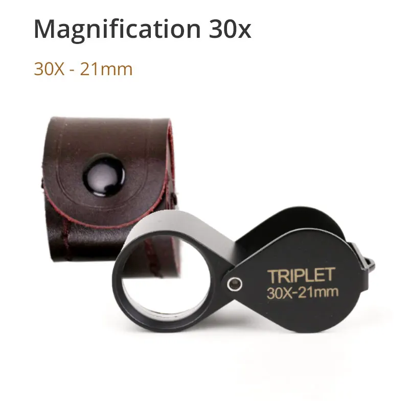 Pocket Optical Glass Folding Jewel Magnifier Portable Jewelry Idenfy 10x 20x 30x 