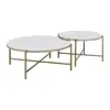 Marble Top Nesting Table Set with Nickel Finish - Zaidee 4