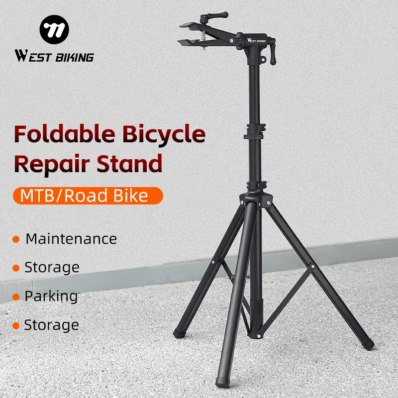 Support De Réparation Vélo Pliable 360° - Portée 30kg - Plateau Outils - Hauteur Réglable - Neuf