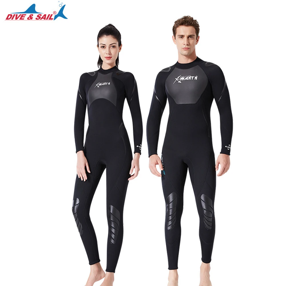 

3mm Neoprene Diving Suit Men's and Women's One Piece Long Sleeve Sunscreen Swimwear Beach Surfing Water Sports Warm Diving Suit