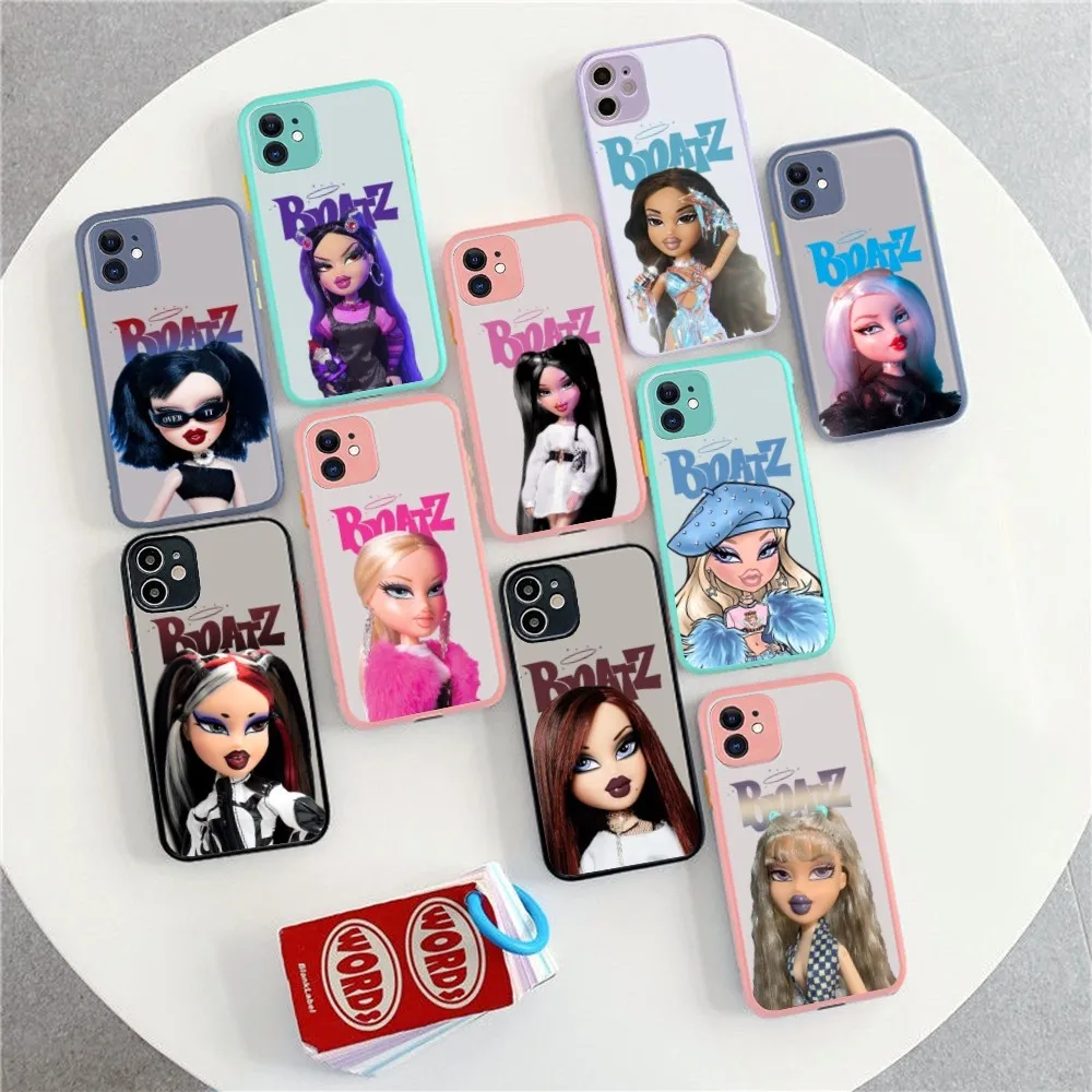 Bratz Doll Phone Case For iPhone 14 X XR XS 7 8 Plus 11 12 13 pro MAX 13mini Matte Shockproof Case