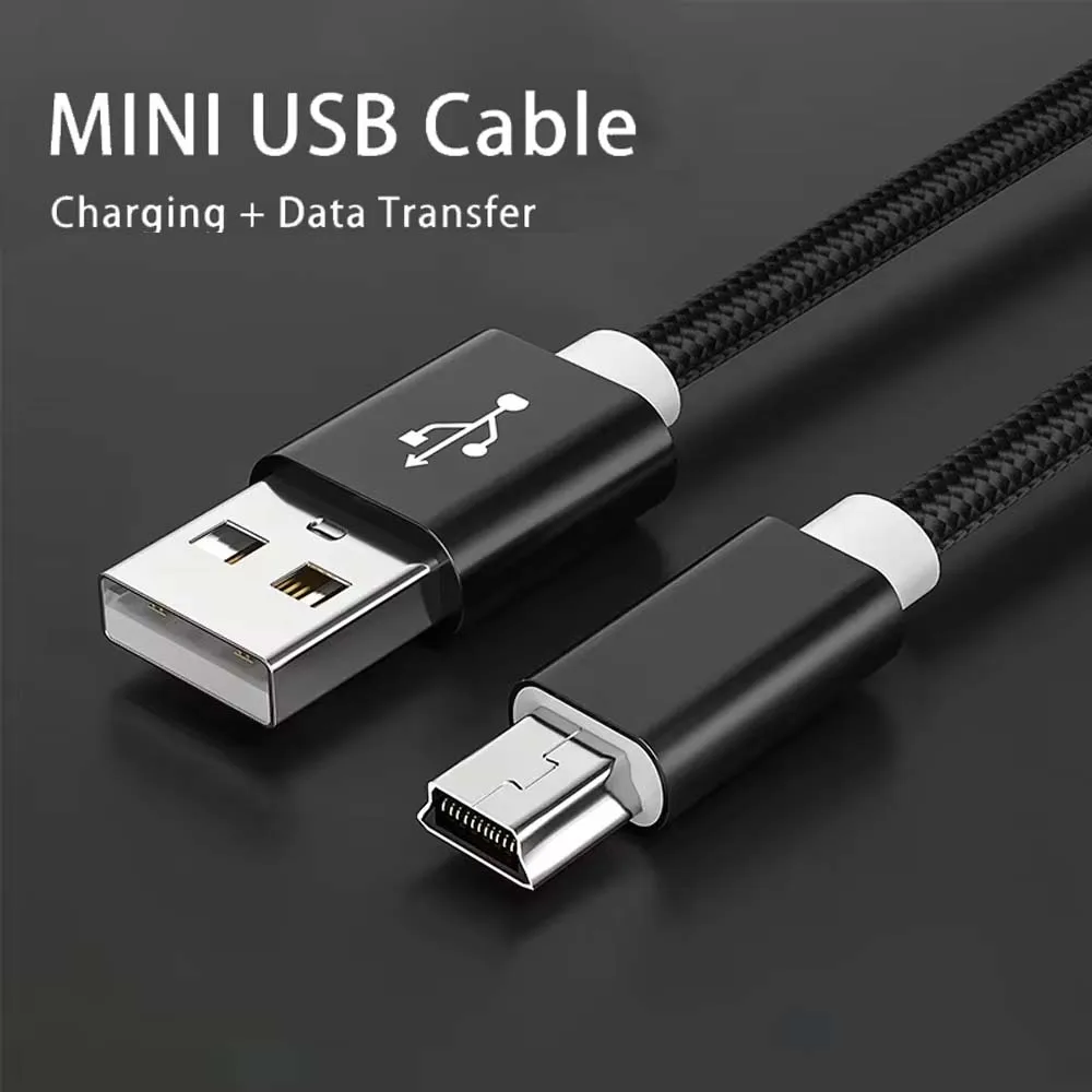 Braided Fast Charging & Data Transfer Mini USB to USB-A Cable - Portable and Durable