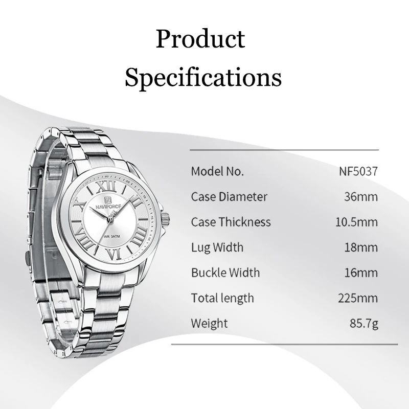 NAVIFORCE Fashion New Women Watches Roman Numeral Dial Elegant Ladies Wristwatch Casual Quartz Steel Band Bracelets Reloj Mujer