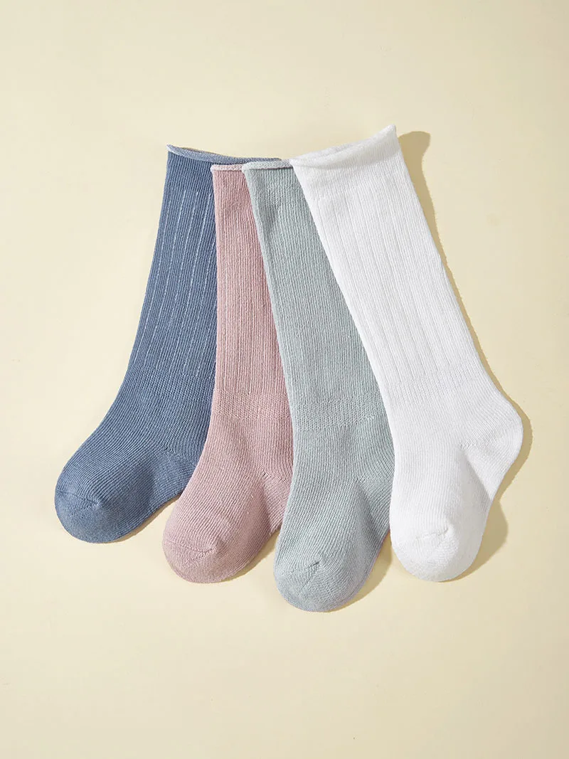 Cute Baby Socks Solid Color Stockings for Kids