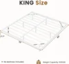 Floating Bed Frame King Size W/ LED Lights, Metal Platform King Bed W/ Heavy Duty Steel Slats & 4 Mattress Slide Stopper, White 5