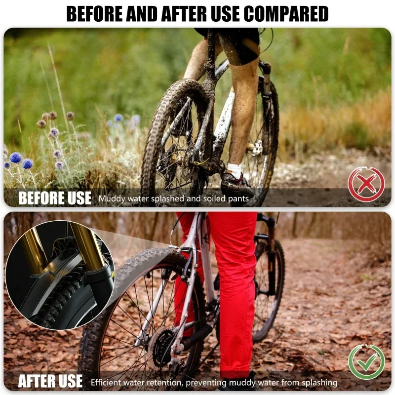 1/2 Pcs Mountain MTB Bicycle Fenders 29cm Front Rear Widened Tires Mudguard Universal Mud Flaps Cycling Accessory bicycle fender