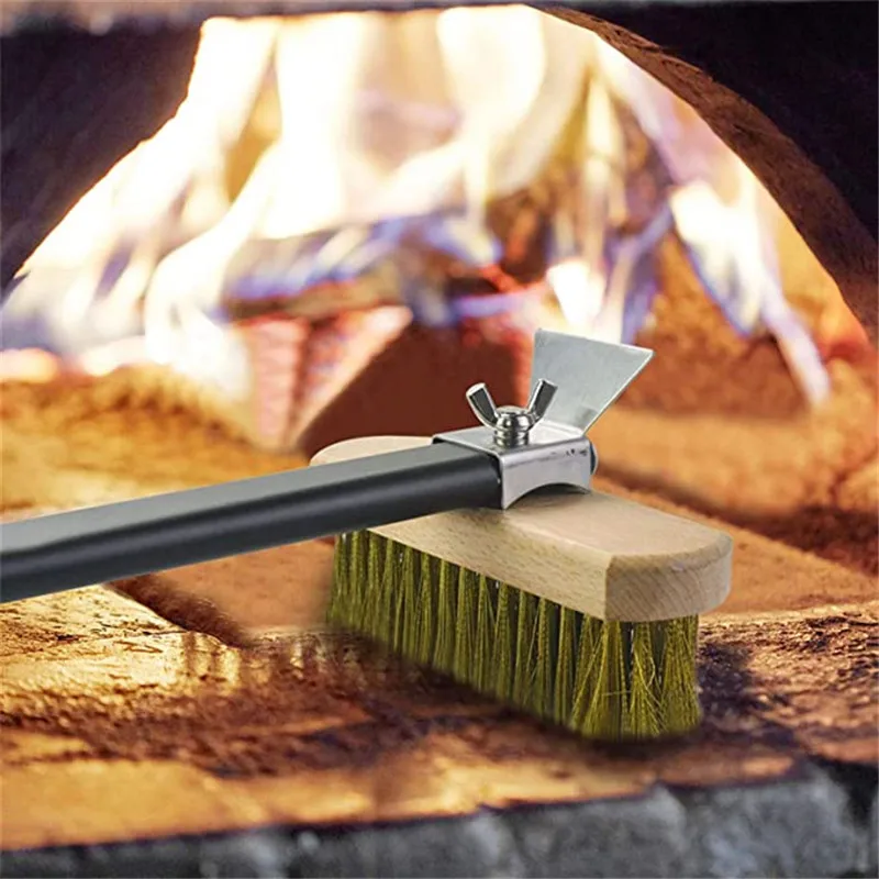 Pizza Oven Brush 32" Copper Wire Aluminum Alloy Handle Household Commercial Pizza Ovens Cleaning Pizza Tools
