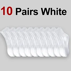 Neutral Solid Color Mid Calf Round Neck Socks - Sweat Absorbing & Breathable All - Season Sports Socks (10/20/30 Pairs) - 36 - 44EU (10 Pairs White)