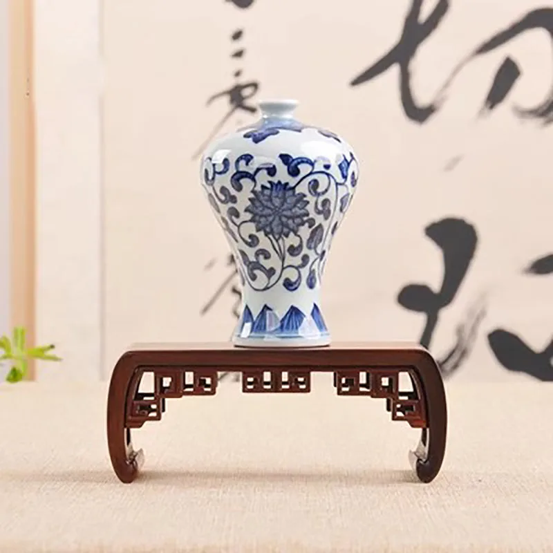 Redwood-Purple Sandalwood Miniature Bonsai Art Display Bracket, Tea Pot, incense burner, Vase Decoration, Handicraft Base