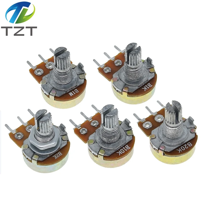 Potentiometer Resistor 1K 2K 5K 10K 20K 50K 100K 500K 1M Ohm WH148 Linear Potentiometer 2M 15mm 3pins With Nuts And Washer 10pcs adjustable resistor,multiturn potentiometer,linear potentiometer,rotary potentiometer,potentiometer kit,trimmer potentiometer