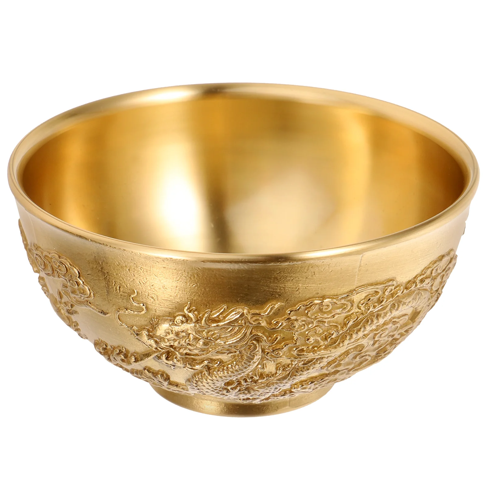 

Lucky Double Dragon Bowl Home Décor Office Desktop Decoration 8 Cm Fortune Brass