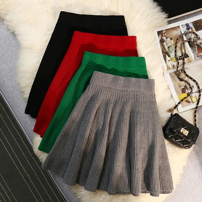 

Осенне-зимняя трикотажная плиссированная короткая юбка, Женская юбка-пачка с зонтиком, привлекательные облегающие Клубные юбки с высокой эластичной талией, модель L521