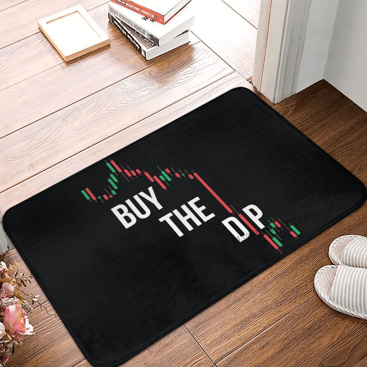 BitcoinCryptocurrencyArtBathroomMatBuyTheDipBTFDDoormat