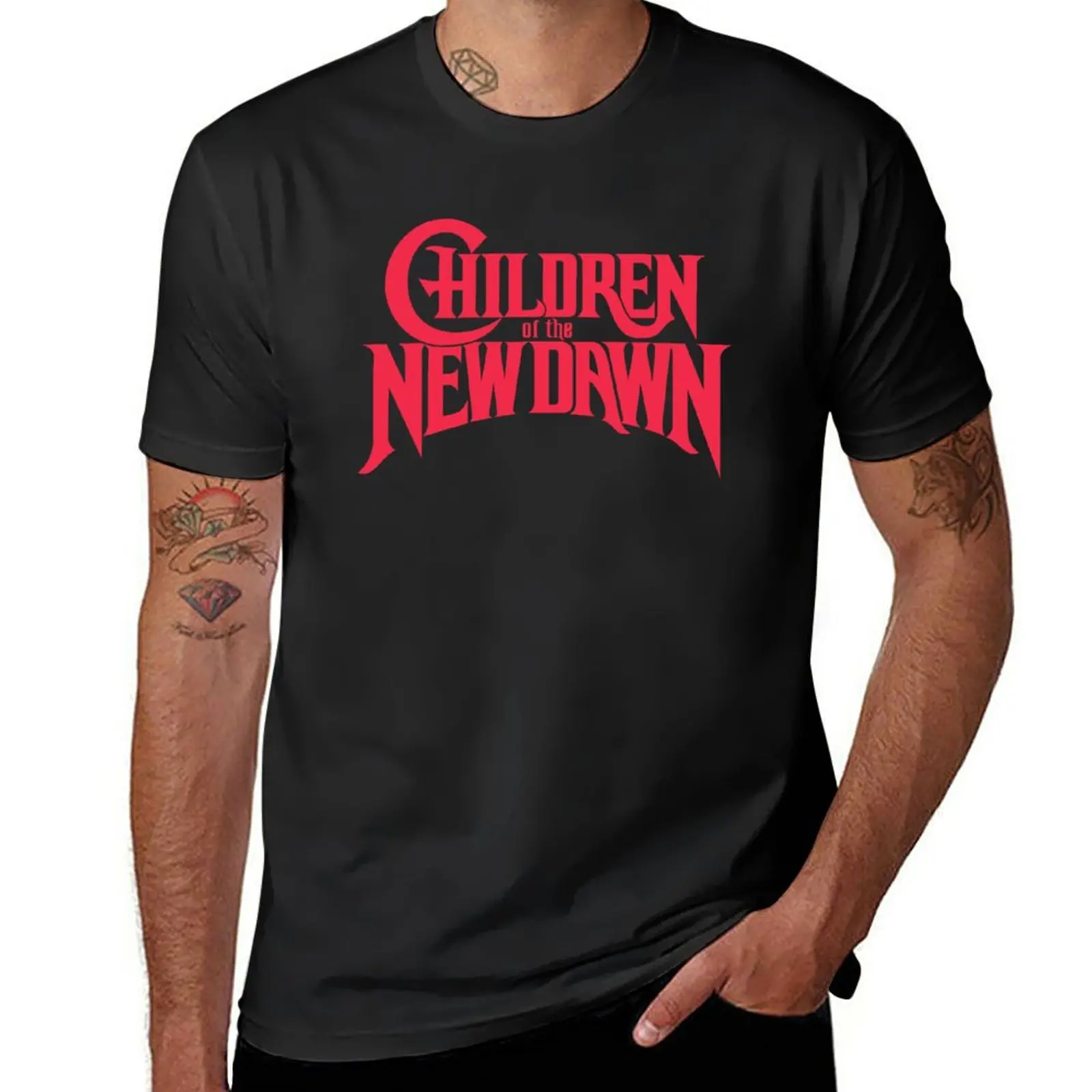 

New Mandy movie Children of the New Dawn title T-Shirt shirts graphic tees Short t-shirt cute tops mens graphic t-shirts pack