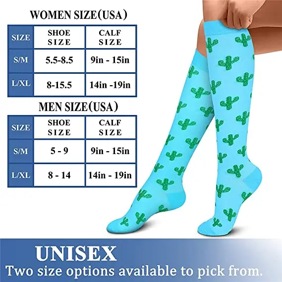 Compression Socks Women Medical Nursing Socks Varicose Veins Nurse Compression For Sport 3/6 Pairs soccer socks
