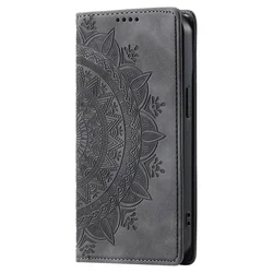 Premium Magnetic Leather Flip Case with Totem Design for Moto E14 (B1)