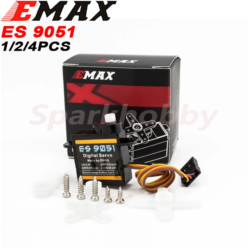 EMAX ES9051 Micro Servo Digitale 0.15oz/4.3g per Radiolink A560 Timone Ricambio Originale, Elicottero Robot Auto Barca (Servo Cavo Lunghezza 4.72in/15.5cm