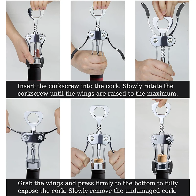 Deluxe Heavy-Duty Zinc Alloy Wing Wine & Beer Bottle Opener