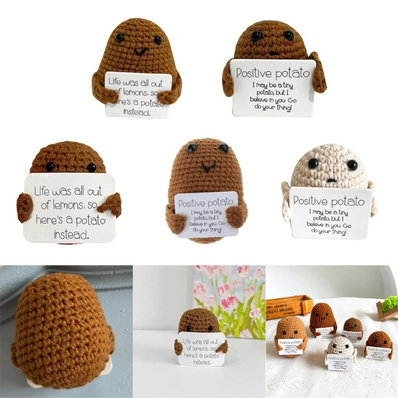 Crochet Toy Motivation Gifts Positive Potato Pocket Inspirational Potato  Toy Knitting PotatoDoll EmotionalSupport Toy - AliExpress